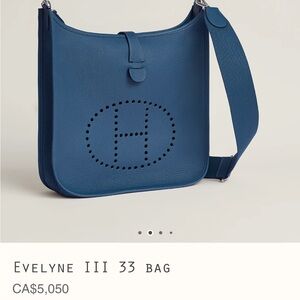 Hermès Evelyn bag - Navy EUC
